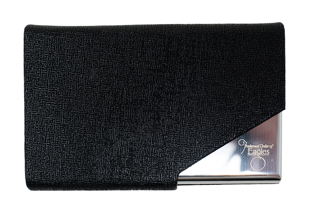 Business Card Holder - Leather/Stainless Steel