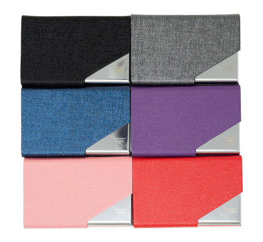 Business Card Holder - Leather/Stainless Steel