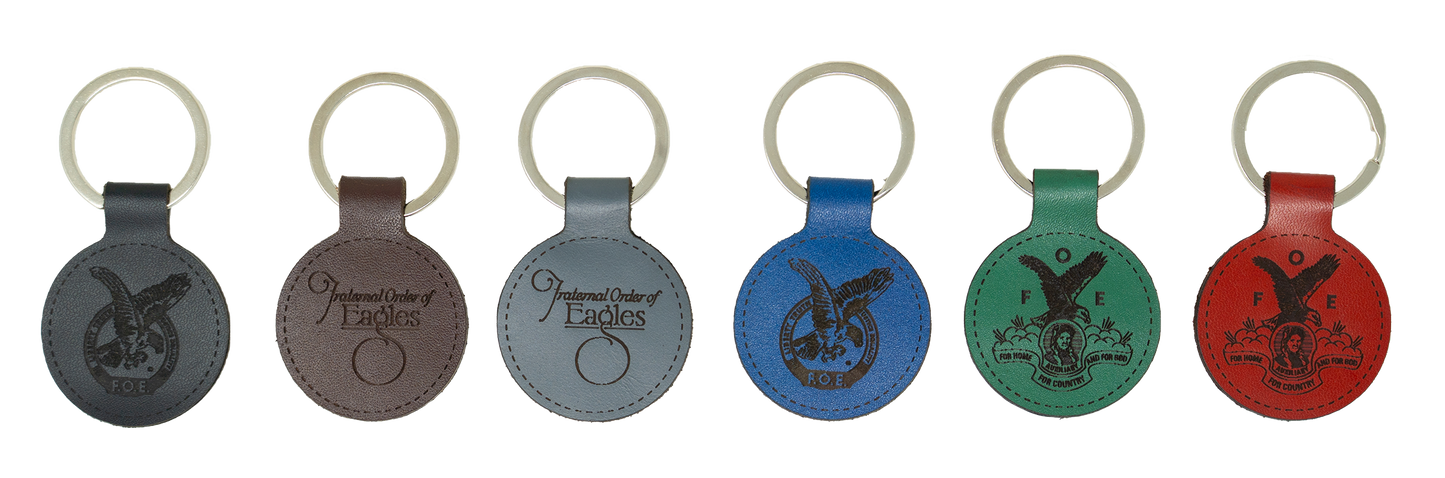 Round Leather Keychain