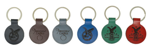 Round Leather Keychain