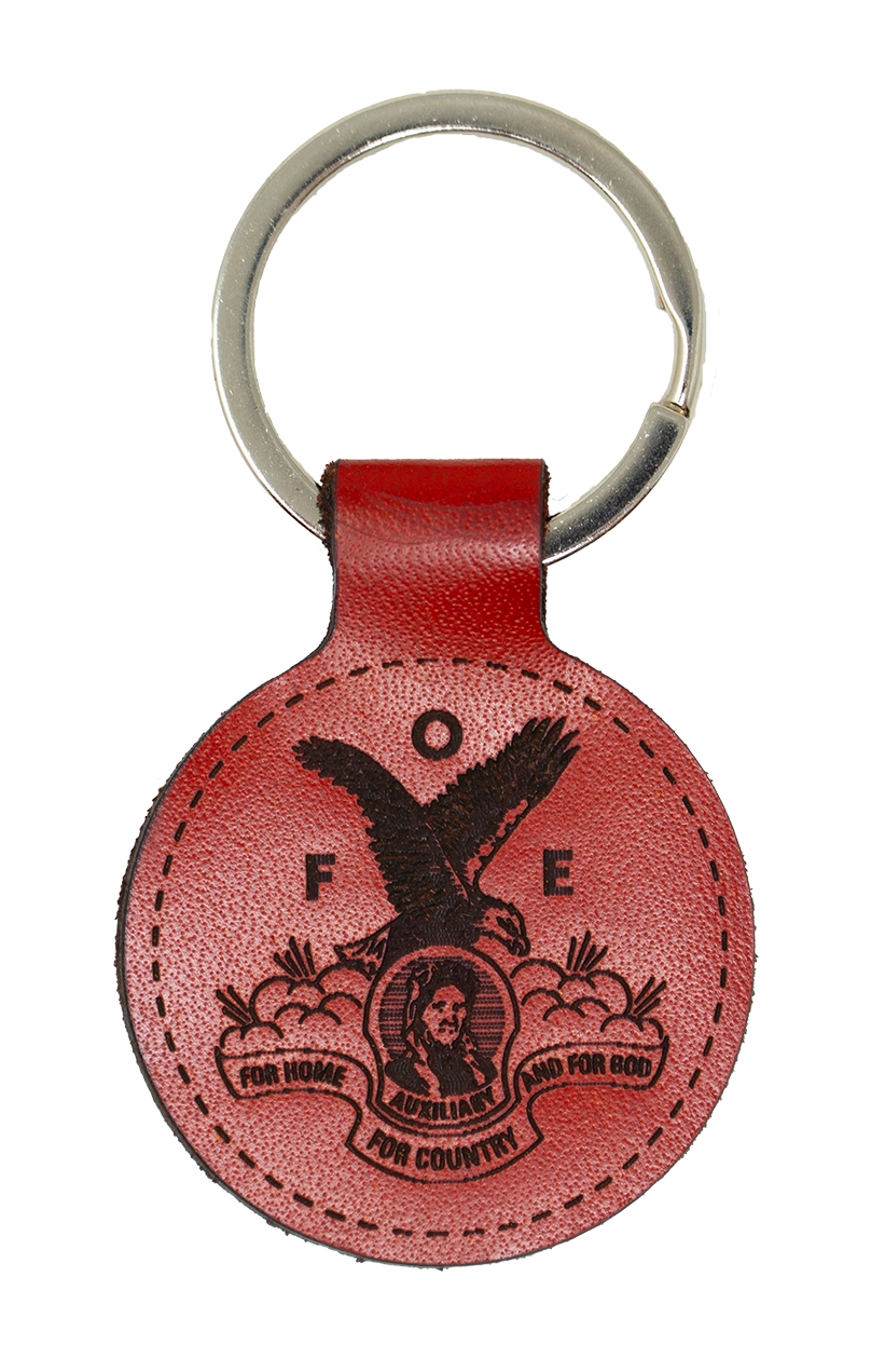 Round Leather Keychain