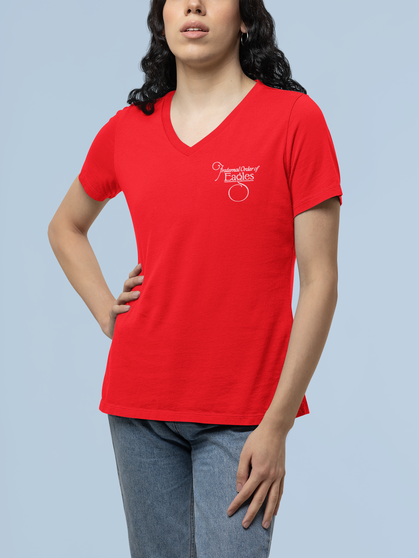 V-Neck T-Shirt Auxiliary Logo (#49)